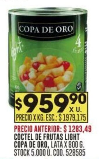 Coto COCTEL DE FRUTAS LIGHT COPA DE ORO, LATA X 800 G. oferta