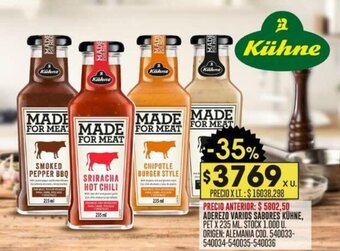 Coto ADEREZO VARIOS SABORES KÜHNE, PET X 235 ML. oferta