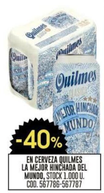 Coto EN CERVEZA QUILMES LA MEJOR HINCHADA DEL MUNDO oferta