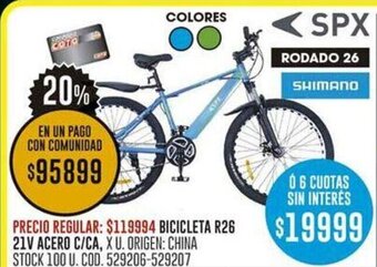 Coto BICICLETA R26 21V ACERO C/CA oferta