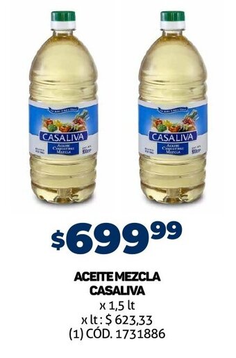 Makro ACEITE MEZCLA CASALIVA x 1,5 lt oferta