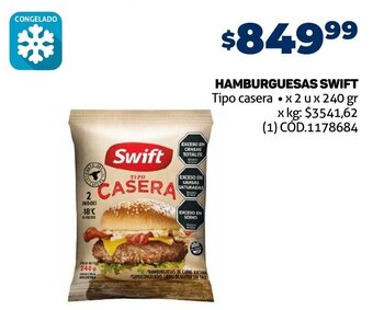 Makro HAMBURGUESAS SWIFT Tipo casera x 2 u x 240 gr oferta