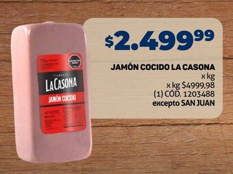 Makro JAMÓN COCIDO LA CASONA x kg oferta