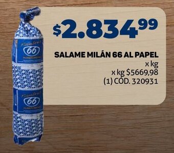 Makro SALAME MILÁN 66 AL PAPEL x kg oferta