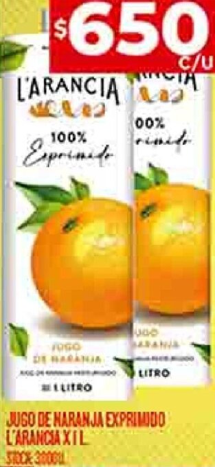 Supermercados DIA JUGO DE NARANJA EXPRIMIDO L'ARANCIA X 1L oferta
