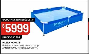 Changomas Pileta 1000 lts oferta