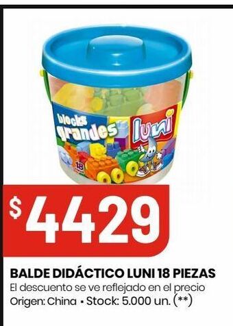 Changomas Balde didáctico luni 18 piezas oferta