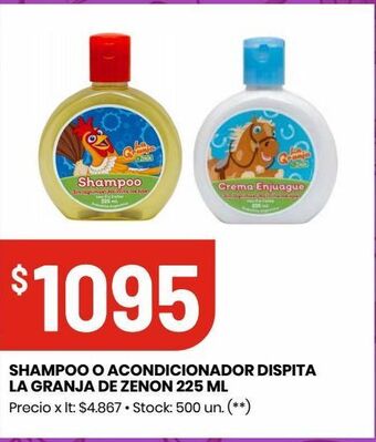 Changomas Shampoo o acondicionador dispita la granja de zenon 225 ml oferta
