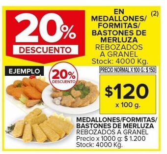 Carrefour Maxi Medallones/formitas/bastones de merluza 100g oferta