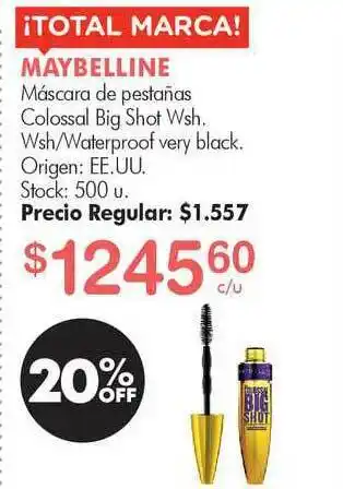 Maybelline Máscar De Pestañas Colossal Big Shot Wsh
