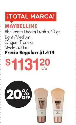 Maybelline Bb Cream Dream Fresh x 40gr
