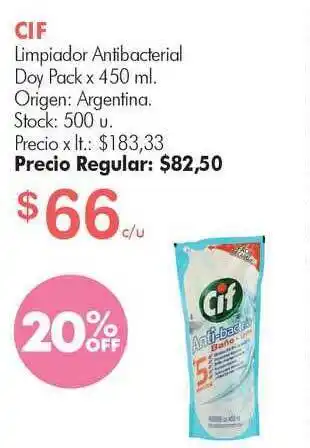 Simplicity Cif Limpiador Antibacterial Doy Pack x 450ml oferta