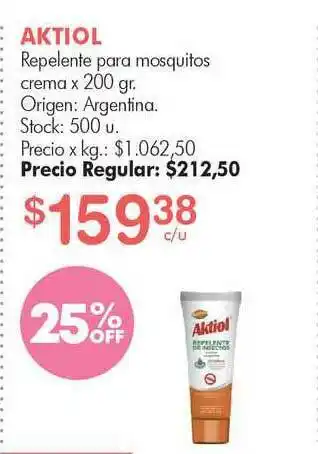 Simplicity Aktiol Repelente Para Mosquitos Crema x 200gr oferta
