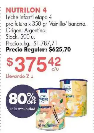 Simplicity Nutrilon 4 Leche Infantil Etapa 4 x 350gr oferta