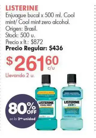 Simplicity Listerine Enjuague Bucal x 500ml oferta