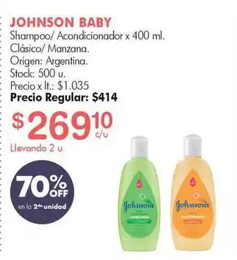 Simplicity Johnson Baby Shampoo Acondicionador x 400ml oferta