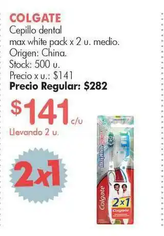 Simplicity Colgate Cepillo Dental Max White Pack X 2 U. Medio oferta