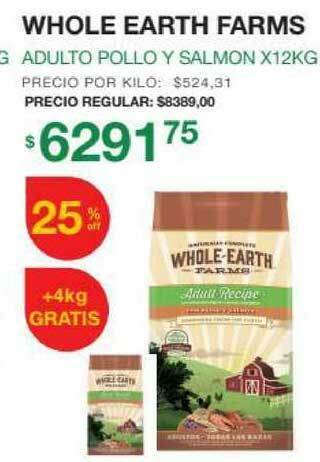 Puppis Whole Earth Farms Adulto Pollo Y Salmon x 12kg oferta