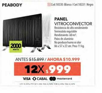 Nexon Panel Vitroconvector Peabody oferta