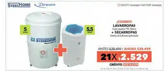 Nexon Lavarropas + Secarropas Steel Home Drean oferta