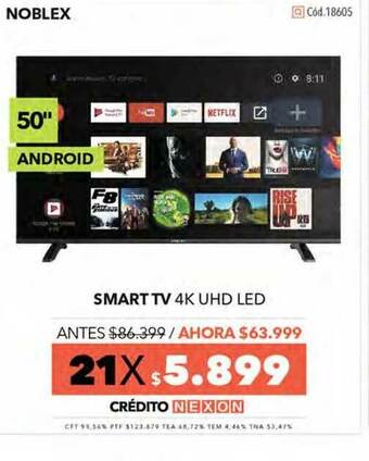 Nexon Smart Tv 4k Uhd Led Noblex oferta
