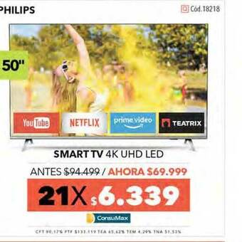 Nexon Smart Tv 4k Uhd Led Philips oferta