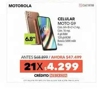 Nexon Celular Moto G9 Motorola oferta
