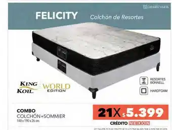 Nexon Combo Colchón+sommier Kink Koil World Edition oferta