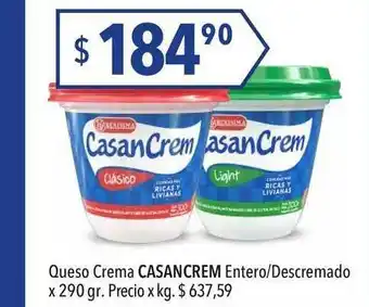 Hergo Casancrem Queso Crema Entero Descremado x 290gr oferta