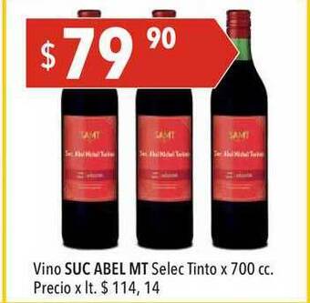 Hergo Vino Suc Abel Mt Selec Tinto x 700cc oferta
