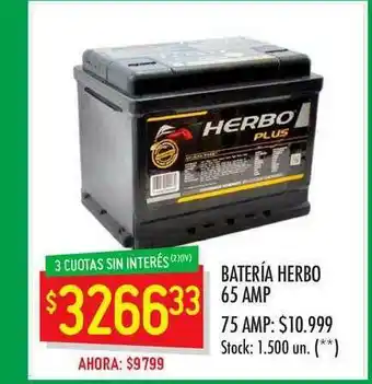 Changomas Batería Herbo 65 Amp oferta