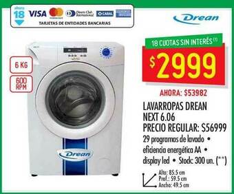 Changomas Lavarropas Drean Next 6.06 oferta
