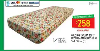 Changomas Colchón Espuma Friselina Mainstays 16 Kg oferta