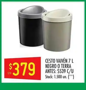 Changomas Cesto Vaivén 7 L Negro O Terra oferta