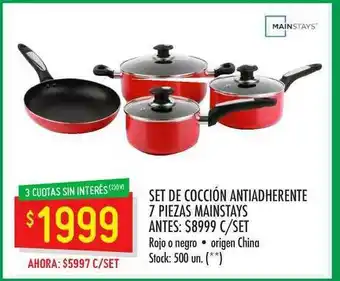 Changomas Set De Cocción Antiadherente 7 Piezas Mainstays oferta