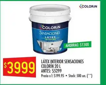 Changomas Látex Interior Sensaciones Colorín 20 L oferta