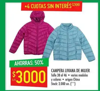 Changomas Campera Liviana De Mujer oferta
