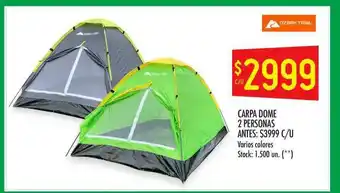Changomas Carpa Dome 2 Personas Ozark Trail oferta
