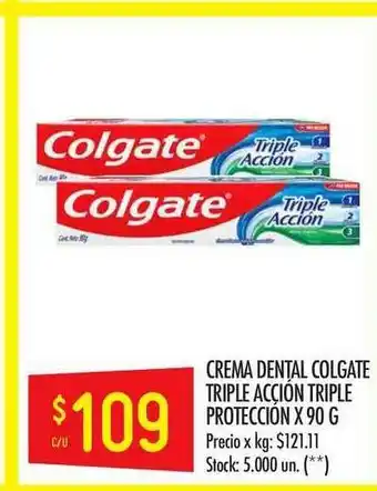 Changomas Crema Dental Colgate Triple Acción Triple Protección 90g oferta