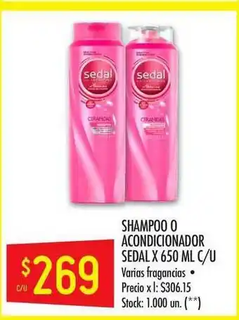 Changomas Shampoo O Acondicionador Sedal x 650ml oferta