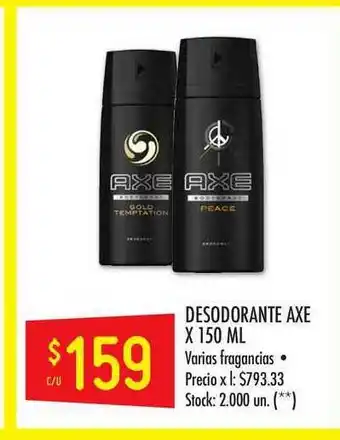 Changomas Desodorante Axe x 150ml oferta