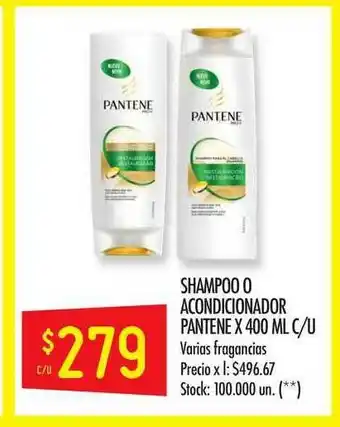 Changomas Shampoo O Acondicionador Pantene x 400ml c/u oferta