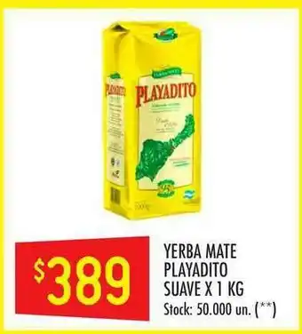Changomas Yerba Mate Playadito Suave x 1kg oferta