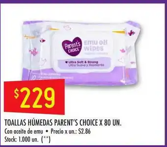 Changomas Toallas Húmedas Parent's Choice x 80un oferta
