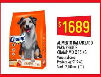 Changomas Alimento Balanceado Para Perros Champ Mix x 15kg oferta