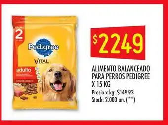 Changomas Alimento Balanceado Para Perros Pedigree x 15kg oferta