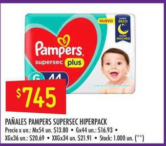 Changomas Pañales Pampers Supersec Hiperpack oferta