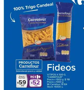 Carrefour Market Fideos V Tipos X 500 G oferta