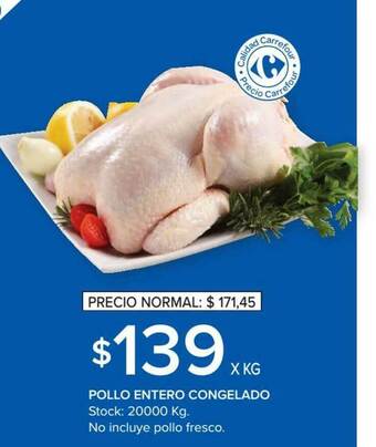 Carrefour Market Pollo Entero Congelado oferta