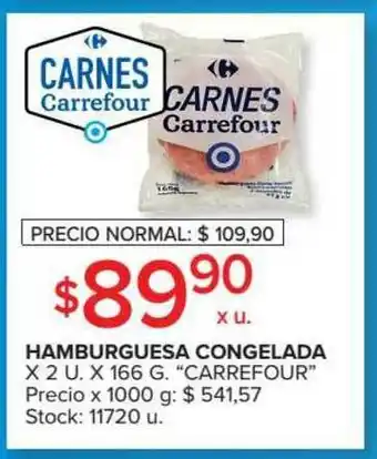Carrefour Market Hamburguesa Congelada x 2u x 166g oferta